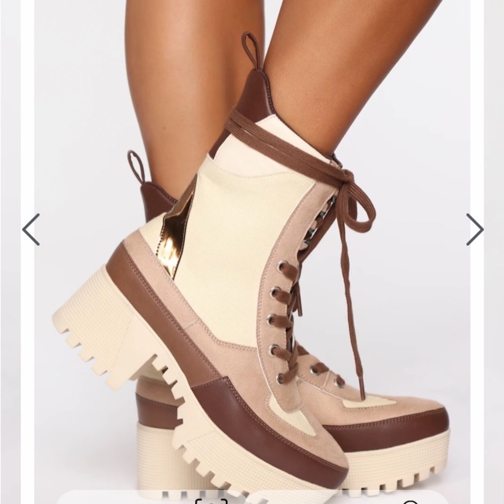 FASHIONNOVA Tan Booties - brand new